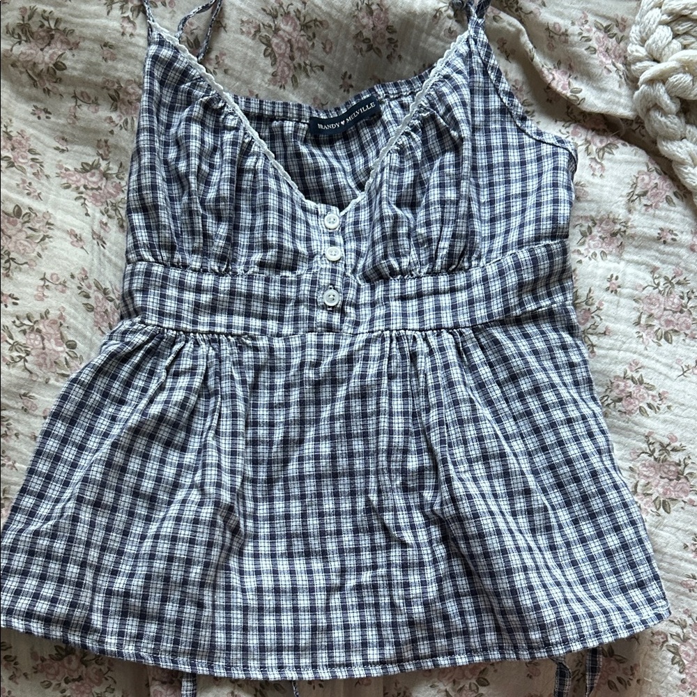New Brandy Melville Plaid babydoll top
